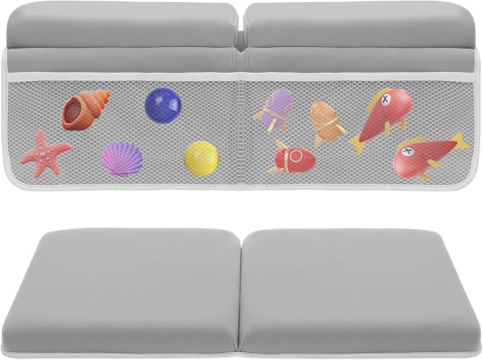 Bath Kneeler Set Bath Elbow Rest Pad Foldable Non Slip Comfortable with Toys Organizer for Baby Bathing Time ZJMCAJY