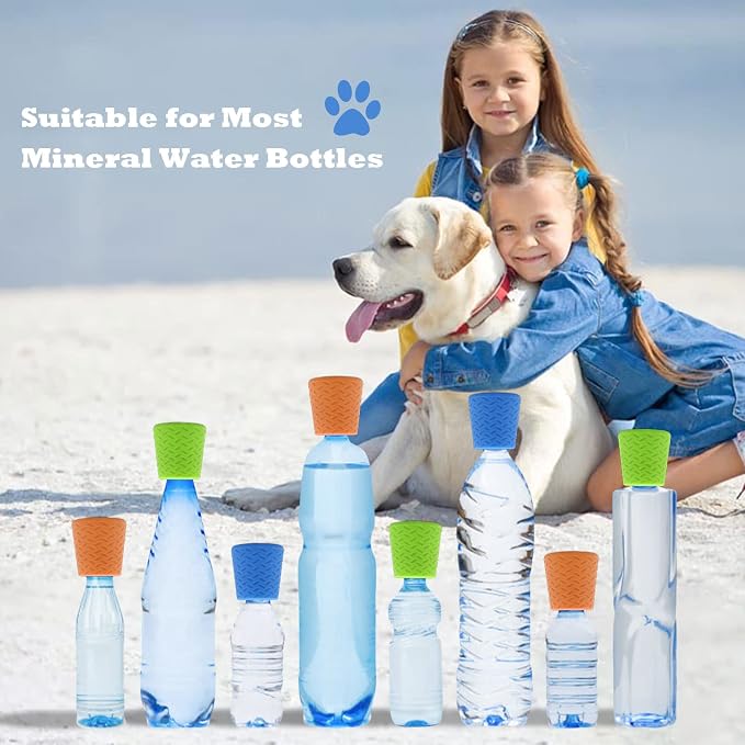 3 Pieces Portable Outdoor Shower for Dogs,Portable Shower Head,Bottle Attachment for Portable Outdoor Shower,Works with Most Plastic Water from 16 oz to 2 Liters (Blue,Green,Orange)