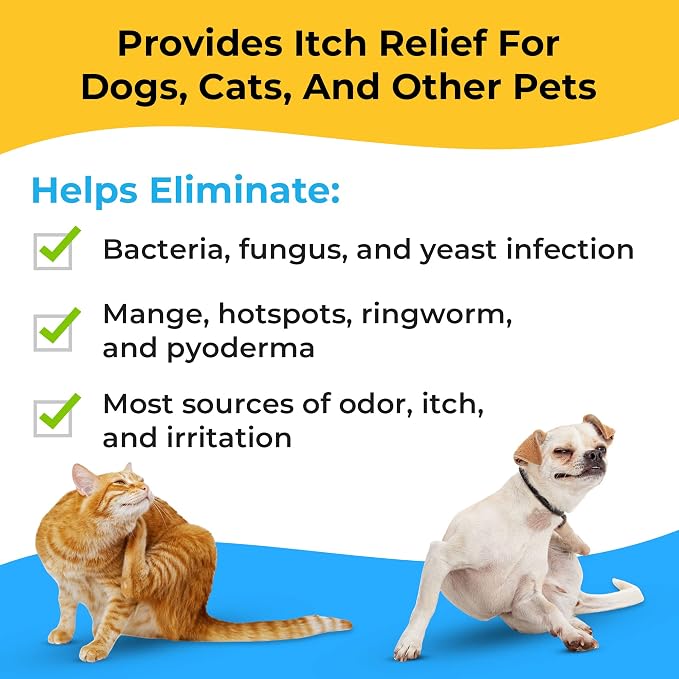 Smiling Paws Pets - Antibacterial & Antifungal Wipe for Dogs & Cats - Contains Ketoconazole & Chlorhexidine - Skin Treatment for Yeast Infection, Ringworm, Pyoderma, Bacteria & Fungus - 50ct (2 Pack)