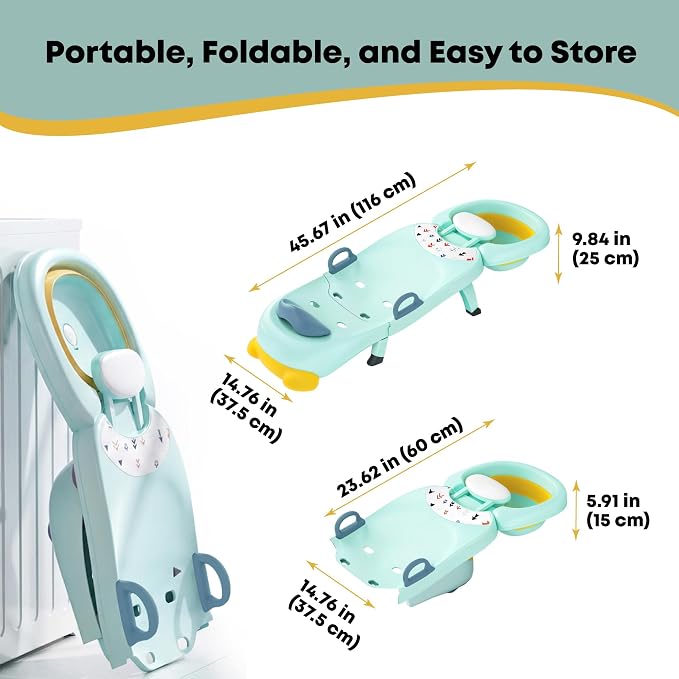 Hair Washing Station for Kids Children's Shower Seat - Toddler Portable Hairwashing Station for Home - Baby Hair Wash Bath Seat Adjustable Shampoo Chair for 0 to 16 Years Old