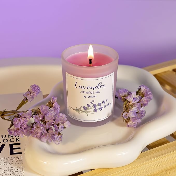 Qivatex Lavender Gift Set for Women, Relaxing Spa Bath Self Care Basket Set | Unique Purple Birthday, Christmas, Mothers Day, Valentines, Holiday Gift, Gift for Her, Mom, Wife, Girlfriend, Sister, Auntie