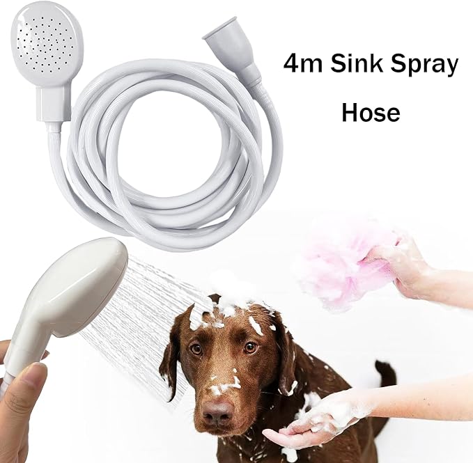 13.12FT Sink Spray Hose,Portable Sink Hose Sprayer, Shampoo Sprayer Hand Heldhead Shower Spray for Bathing Pets,Washing Hair,Rinsing Vegetables