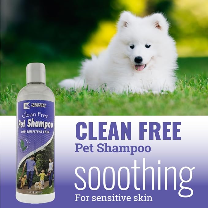 Kenic Sensitive Skin Hypoallergenic Dog & Cat Shampoo – Unscented, Gentle Clean for Allergy-Prone Pets, Natural & Soap-Free Formula, Made in USA