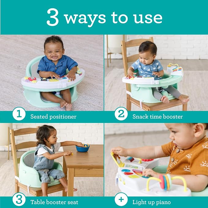 Infantino Music & Lights 3-in-1 Discovery Seat & Booster, Mint