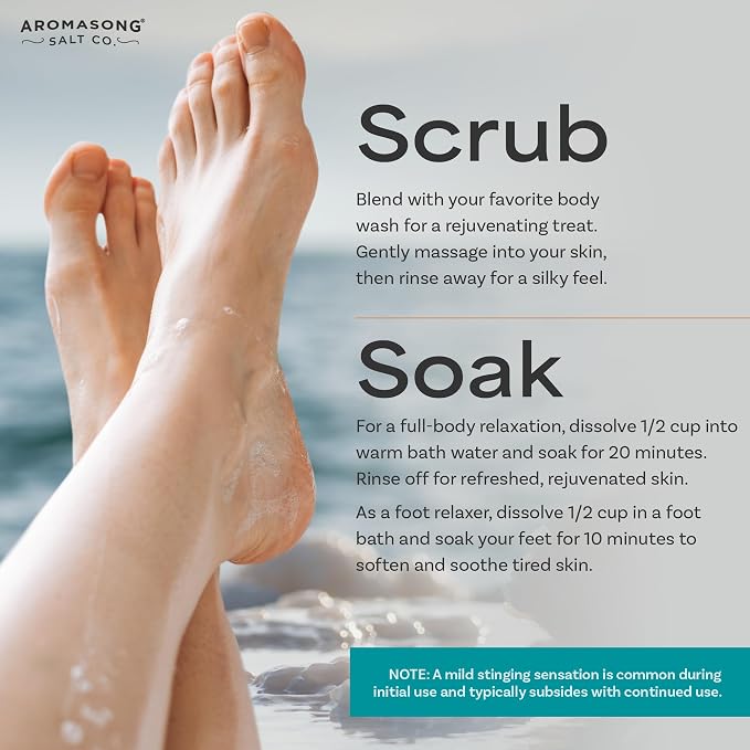 Aromasong Dead Sea Magnesium Flakes for Bath - More Than 16,325 Mg Magnesium Chloride per Bath - Superior Alternative to Epsom Salt - Used as Muscle & Foot Soak - 3 Lb Bag