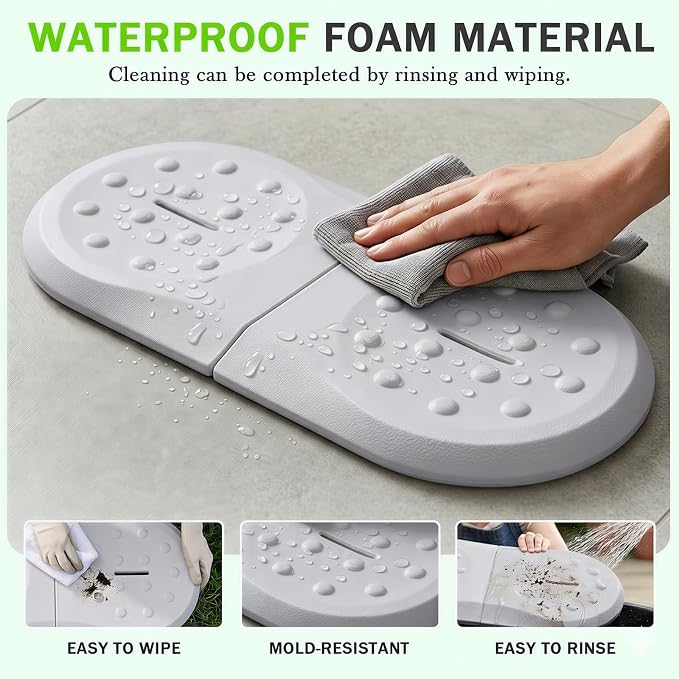 Babylush Foam Waterproof Comfortable Kneeling Pad,Grey,21×11×1.2 in | Soft Material,Anti-slip,Easy to Clean,Portable,Foldable,Gardening,Baby Bathing,Exercise,Yoga,Workout,Pilates