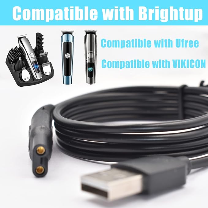 Charger Cable Compatible with Ufree/Brightup/VIKICON Beard Trimmer All-in-one Multifunctional Grooming kit Hair Clippers USB Cable