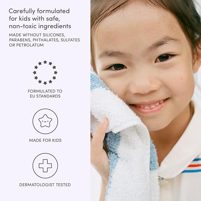 Evereden Kids Shampoo and Conditioner 2 in 1 and Kids Body Wash set | Gentle and Clean Skin Care | Non-toxic Ingredients | Cool Peach scent
