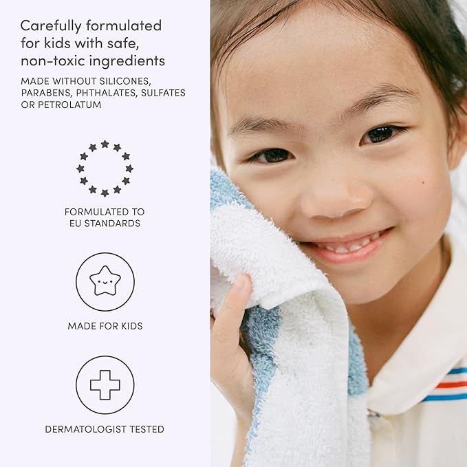 Evereden Kids Shampoo and Conditioner 2 in 1 and Kids Body Wash set | Gentle and Clean Skin Care | Non-toxic Ingredients | Cool Peach scent