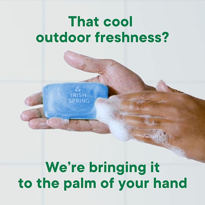 Irish Spring Icy Blast Bar Soap for Men, Mens Soap, Smell Fresh and Clean 12 Hours, Men Bars Washing Hands Body, Mild Skin, Recyclable Carton, 3.7 Oz, (Pack of 48)