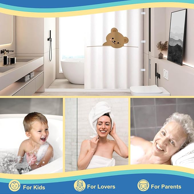 Thumb Shower Curtain Clips, Shower Splash Guard Holders, Bathtub Curtain Liner Clips for Windproof & Splash Water (White-8 Pack)