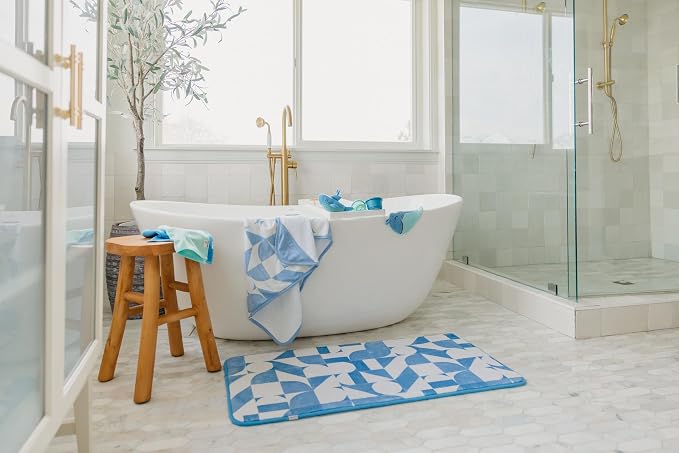 Copper Pearl Memory Foam Bath Mat - Cute Bath Mat and Bath Kneeling Pad for Bathing Baby - Plush Top Layer - 40"x20" - Comfortable Kneeling Pad for Bathing Baby - Finn