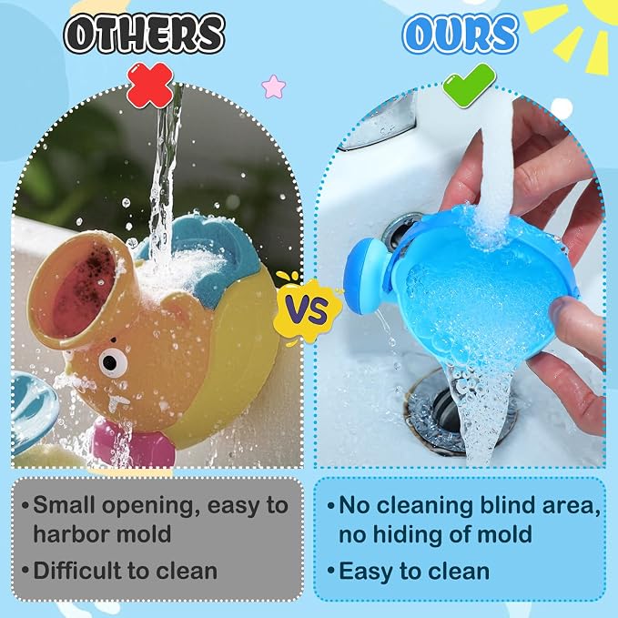 Small Soft Bath Toys for Toddlers 1-3 - Super Easy to Clean Water Table Toys Baby Tub Swimming Pool Toy Fun Tactile Training Newborn Gifts, 3Packs (Blue)