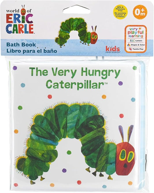 Kids Preferred World of Eric Carle The Very Hungry Caterpillar 6 Inch Vinyl Bath Book Bath Tub Toy Perfect for Water Play and Learning for Ages 18 Months and Up