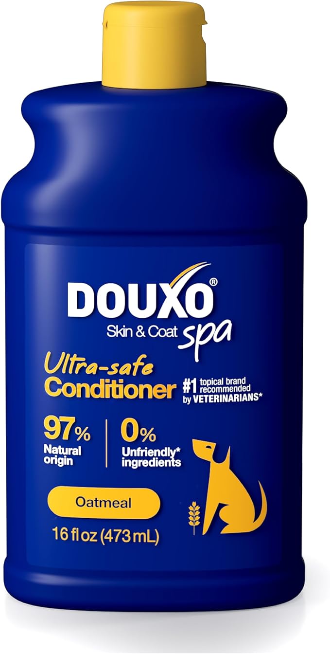 DOUXO SPA Oatmeal Dog Conditioner, 16 fl oz, Detangles and Moisturizes, Leaves the Coat Soft, Silky and Radiant, Ultra-Safe Skin-Friendly Formula