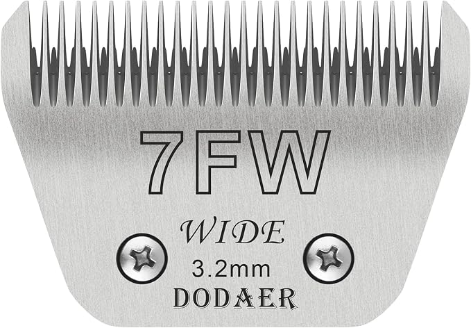 7FW Dog Grooming Blade,Compatible with Andis,Oster A5,Wahl km10 Clippers | Detachable Pet Dog Grooming Wide Blades Cutting length 1/8" 3.2MM