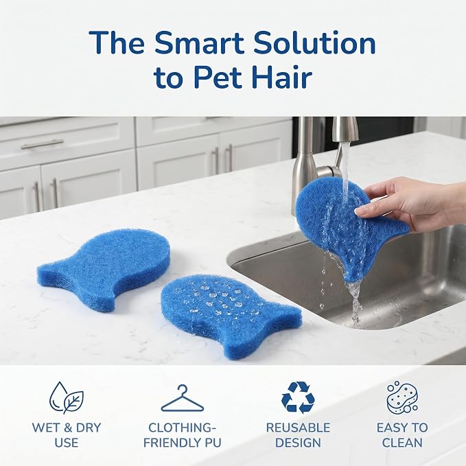 Pet Hair Remover for Laundry,8PCS Reusable Laundry Fish Fur Catcher | No-Scratch Lint Remover for Washing Machine Dryer,Safe for Delicate Fabrics