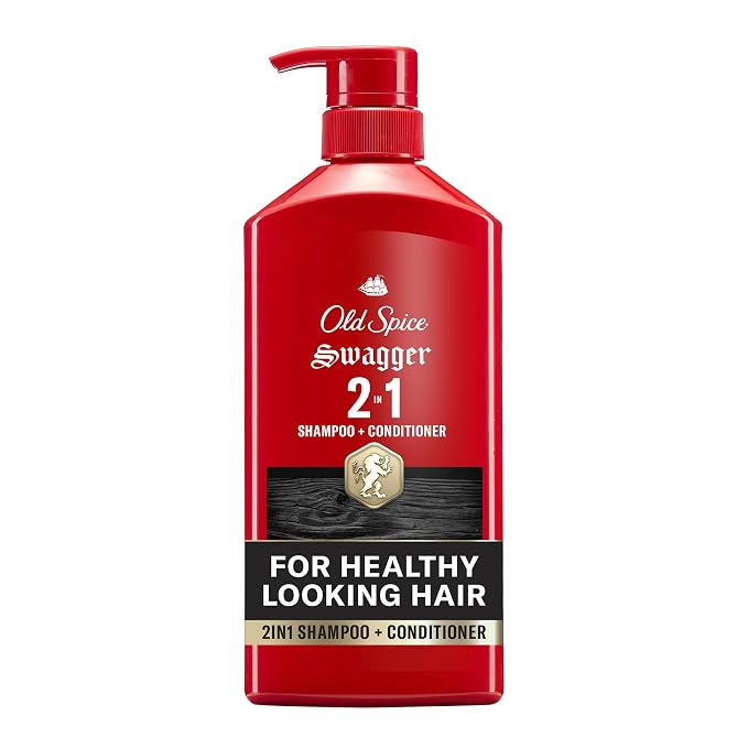 Old Spice Mens 2-in-1 Shampoo and Conditioner, Swagger, Cedarwood Lime Scent, For All Hair Types, Healthier, Fuller, Moisturized Looking Hair, Barbershop Quality, Remove Dirt & Oil, 21.9 fl oz