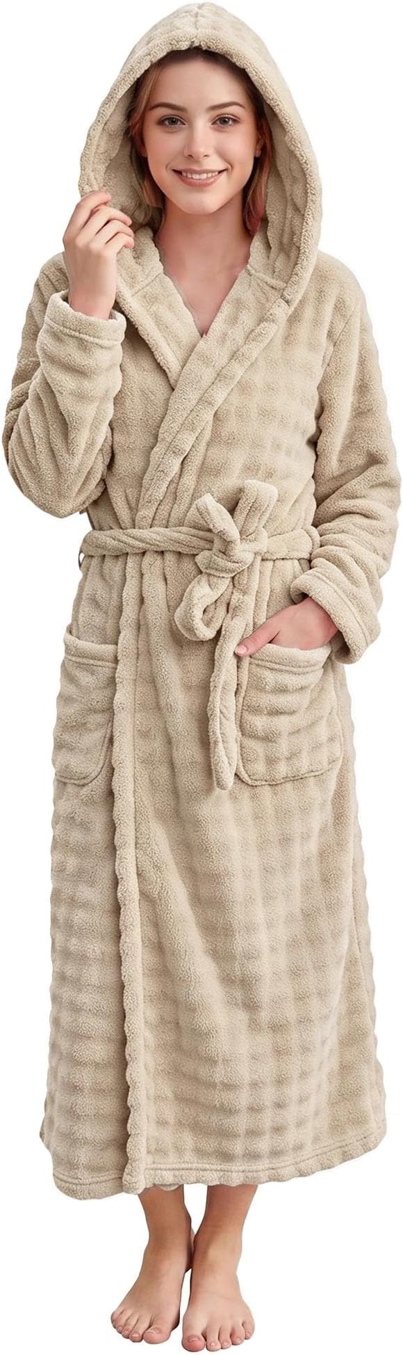 V.&GRIN Women Hooded Towel Robe - Super Absorbent Quick-Dry Soft Long Bathrobe for After Shower Spa Size S-3XL