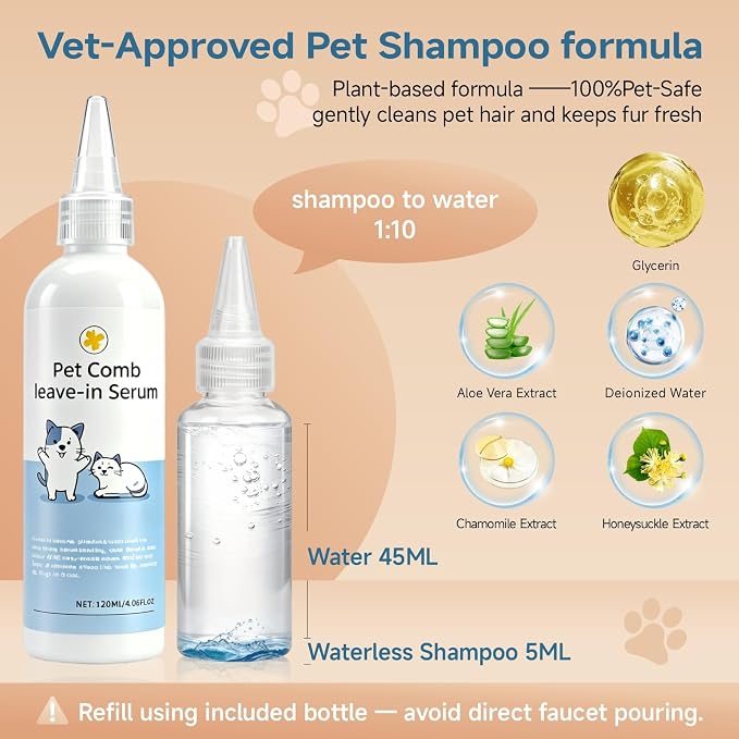 Pet Steam Brush for Dogs & Cats with Dual Cool Mist Spray | Cat Brush for Shedding, Self-Cleaning Grooming Tool, Hair Remover, Anti-Static, Skin-Safe for Long-Haired Dogs & Cats