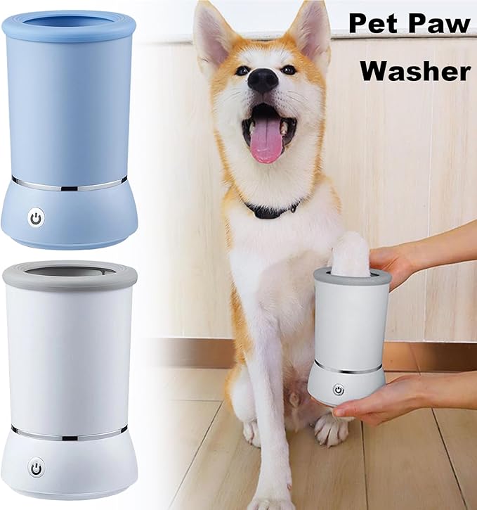 Automatic Dog Paw Cleaner, Electric Dog Paw Washer, Dog Foot Cleaning Machine USB Rechargeable, Pet Paw Washer Cup for Small Medium Large Breed Dogs Cats Blue