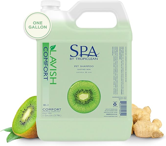 TropiClean SPA Lavish Dog Shampoo | Calming Deodorizing Dog Shampoo | Naturally Derived Salon Grade Ingredients | Made in the USA | 1 Gallon