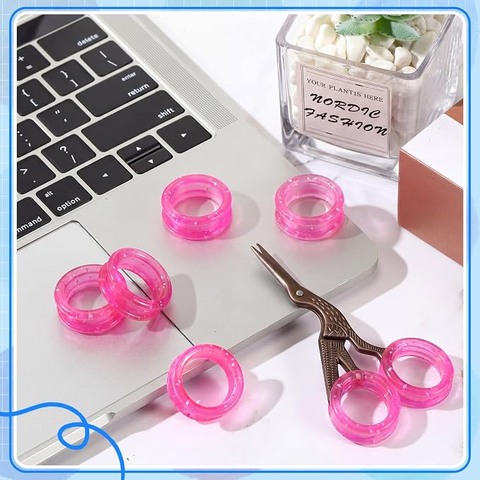 24 Pcs Silicone Scissors Finger Rings Soft Dog Grooming Scissors Accessories Pet Grooming Shear Finger Ring Thumb Inserts Grips for Dog Hair Cutting (Pink)