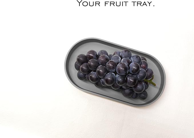 Gray Small Oval Tray (10 inch), 3 Pack, Countertop Organizer | for Kitchen Counter, Bathtub Bathroom Vanity Items, Coffee Accessory, Bar, Serving Seasoning, Salt and Pepper, Soap, Perfume.