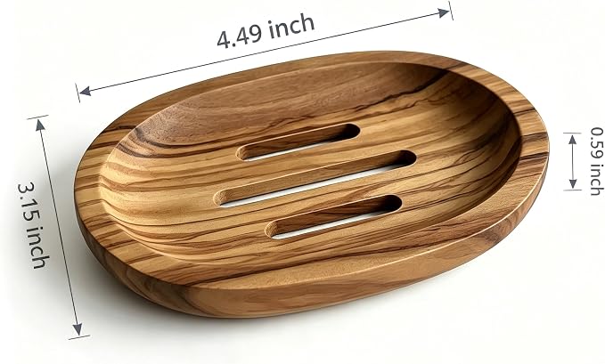 soap Dish Olive bar soap Holder for Shower Wood Wooden soap Saver self draining Box draining Dishes for Bathroom Sink