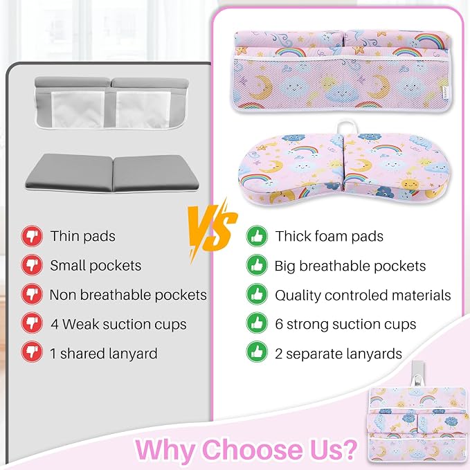 Bath Kneeler and Elbow Rest Pad Set, 1.6'' Thick, Quickly Dry, Bathtub Kneeler Pad with Bath Accessories Storage, Bath Kneeling Pad and Elbow Pad for Tub