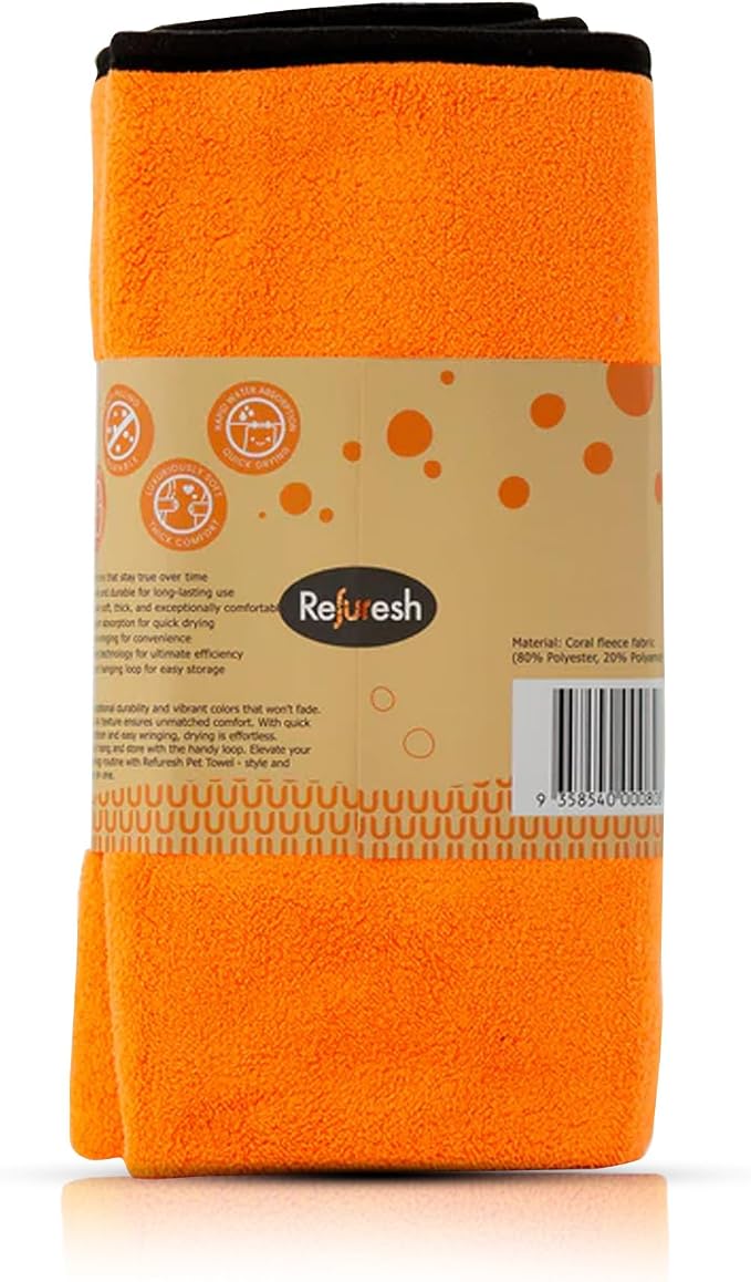 Pet Towel - 55-Inch Super Absorbent, Fast Drying, XL Dog Towel for Pet Grooming, Dog Wash, and Travel | Refresh Quick Dry Pet Towels for Dogs, Cats & Puppies | Dog Grooming Supplies