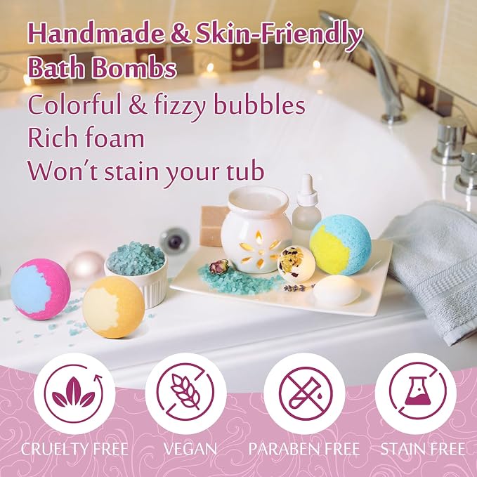 Bath Bombs for Women, 20 Bath Bombs Gift Set with Shea Butter Moisturizing & Essential Oils, Mothers Day Gifts for Mom, Women, Her/Him, Girlfriend, Wife, Birthday, Spa Relaxing Bubble Bath Fizzy Ball
