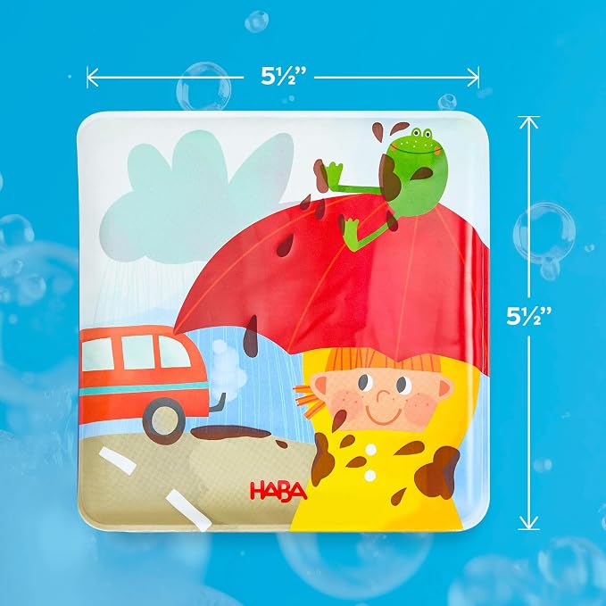 HABA Magic Muddy Day Color Changing Bath Book for Toddlers & Babies – Interactive Farm Bath Toy with Water Reveal Pages for Sensory Play & Early Learning