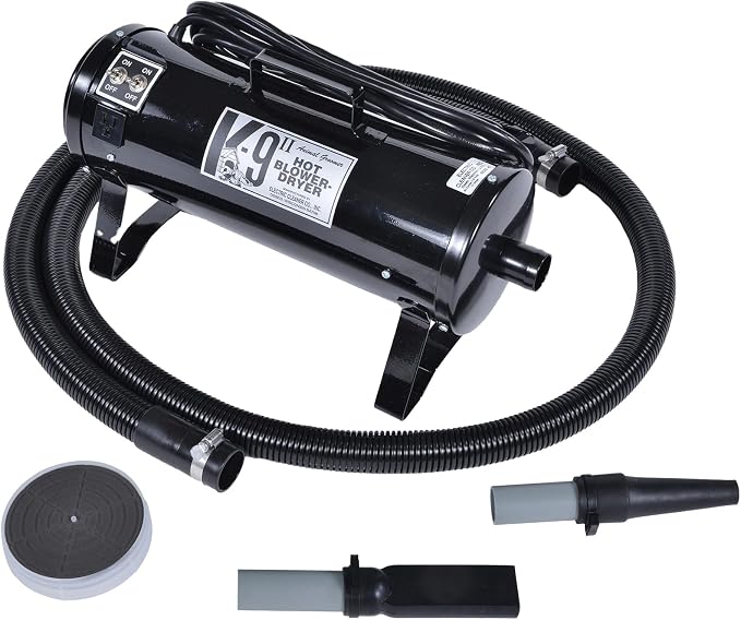 Electric Cleaner Company K9 II Dog Blow Dryer - High Power Grooming Dryer, Heavy Duty, 10' Hose, Deshedding, Black