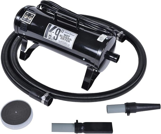 Electric Cleaner Company K9 II Dog Blow Dryer - High Power Grooming Dryer, Heavy Duty, 10' Hose, Deshedding, Black