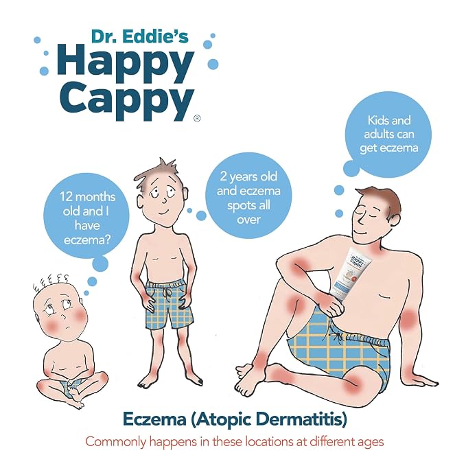 Happy Cappy Baby Shampoo and Body Wash - Eczema Body Wash for Kids & Toddlers, Helps with Dryness, Reduces Itching and Redness, Dermatologist Tested, Fragrance Free - 8 Fl Oz (Pack of 2)