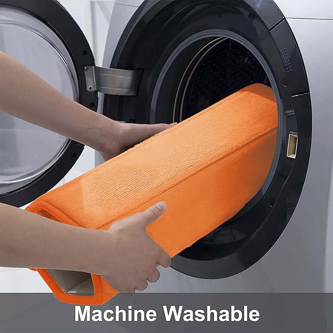 Buganda Memory Foam Bath Mat, 55" x 24", Ultra Soft Bathroom Rugs, Water Absorbent and Machine Washable Bath Rug Runner for Bathroom, Shower, and Tub, Orange