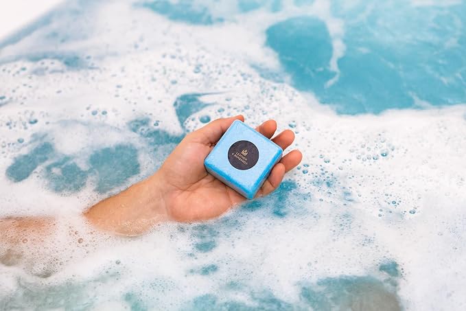 Bath Bombs for Men – 8 Large Block Shape Natural Mens Bath Bombs | Relaxing Bubble Bath Set & Bubble Bath Balls for Men | Masculine Scents & Skin Soothing Gift Set