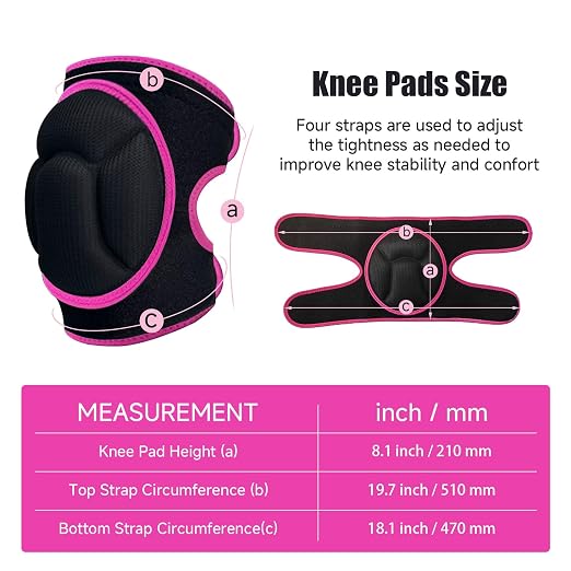 Knee Pads, Thick Sponge Anti-slip, Collision Avoidance Knee Pads, for Gardening Maintain， Running, Mountaineering, House Working (Pink, Large)