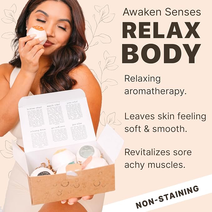 Bath Bombs Gift Set - USA Made with Organic & Natural Ingredients | Relaxing Spa Gifts for Women & Men