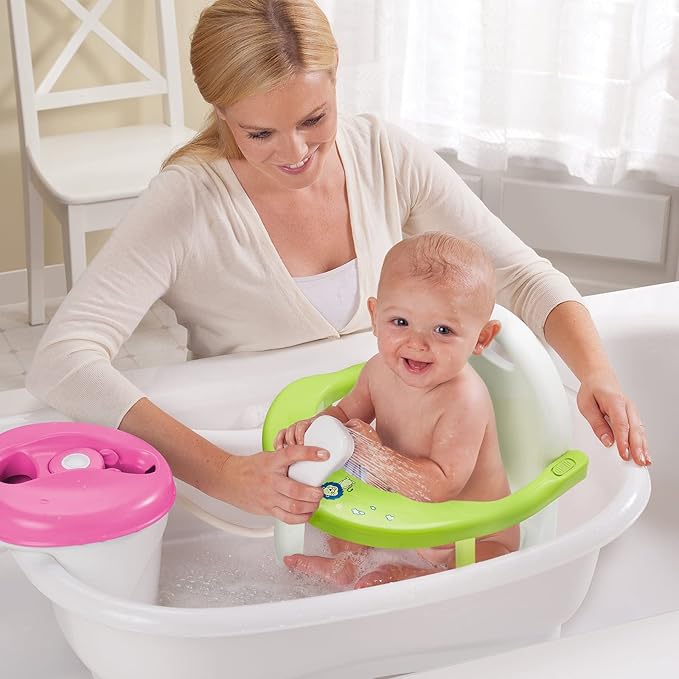 Newborn Infant Baby Bath Seat, Non-Slip Infants Baby Bath Chair for Bathtub, Cute Shape Baby Shower Chairs for Tub Sitting up, Surround Bathroom Seats for Baby 6-18 Months (Green Baby Bathtub Seat)