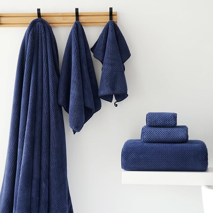 40x80 Inches Bath Sheets Towels for Adults Oversized Bath Towels Extra Large Luxury Super Soft Absorbent Quick Dry Microfiber (Navy Blue,1PCS)