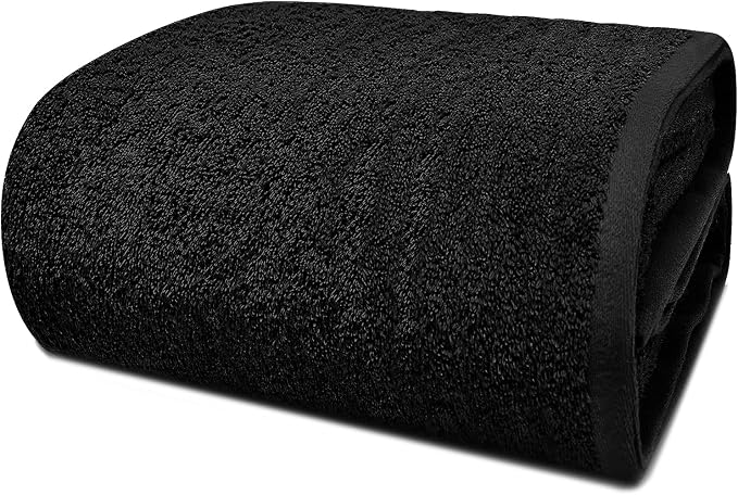 DAN RIVER Pack of 1 Jumbo Bath Sheet 40x80 Inches, Oversized Black Bath Towels, Fluffy and Thick Extra Large Bath Sheets