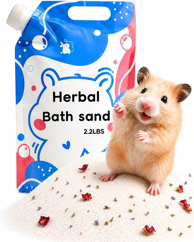 Meow&Woof Hamster Sand Bath, 2.2 lbs Low Dust Bath Sand & Potty Litter for Hamsters, Light Flower Scent Small Animal Sand for Chinchillas, Gerbils, Syrian Hamsters, Mice