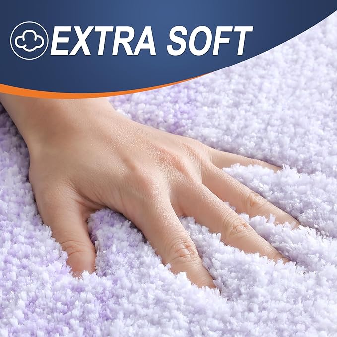 OLANLY Bathroom Rugs Mat 34x21, Extra Soft Absorbent Microfiber Bath Rug, Rubber Backing, Quick Dry, Machine Washable Bath Mats for Bathroom Floor, Tub and Shower, Home Decor Accessories, Light Purple