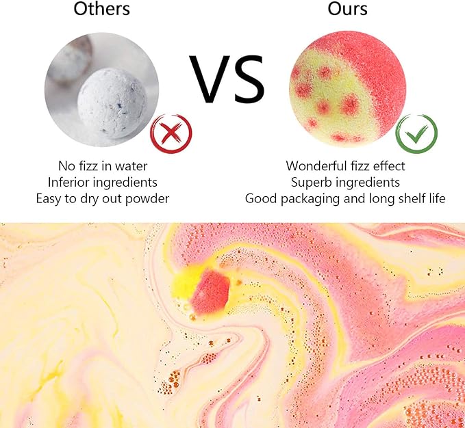 Bath Bombs Gift Set, 10 Organic Bubble Bombs, for Valentine’s Day, Christmas