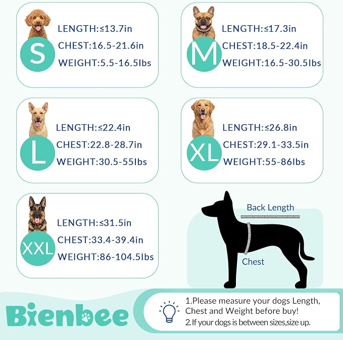 Bienbee Dog Bathrobe, Quick Drying Super Absorbent Pet Robes for Small Medium Large Dogs, Drying Coat for After Bath & Swim, Warm & Cozy Dogs Towels, Dog Puppy Bath Supplies,Lake Green XXL