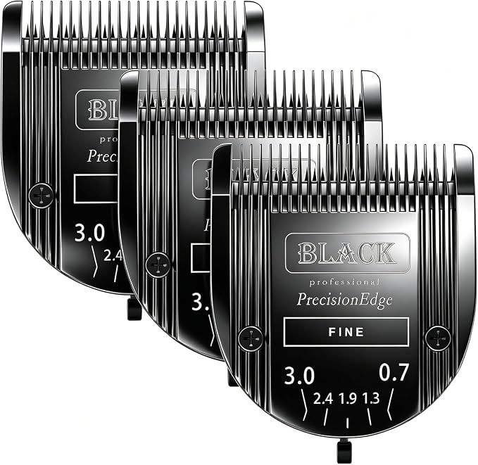 Adjustable 5 in 1 Blades Dog Grooming Blades Compatible with Wahl Animal Clipper Arco, Bravura, Chromado, Creativa, Figura, and Motion Pet, Dog, and Horse (BLACK/3PC)