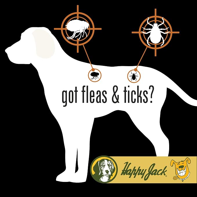 Happy Jack Flea and Tick Powder for Dogs & Puppies, Odorless, 5 oz | Flea Treatment & Control, Kills Pests, Ticks & Lice, Non-Staining, Dust on Sleeping Quarters & Dogs