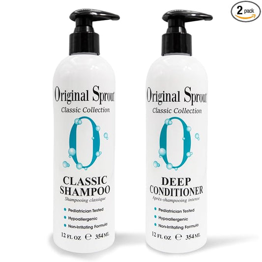 Original Sprout Classic Shampoo and Conditioner Set, Vegan Conditioner and Sulfate Free Shampoo for All Hair Types, 12 fl. oz Bottle, (Pack of 2)